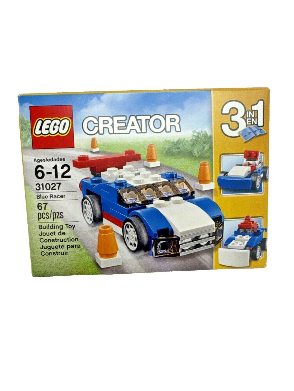 LEGO CREATOR: Blue Racer (31027) Small Box 67 Pc Race Car 3-in-1 set